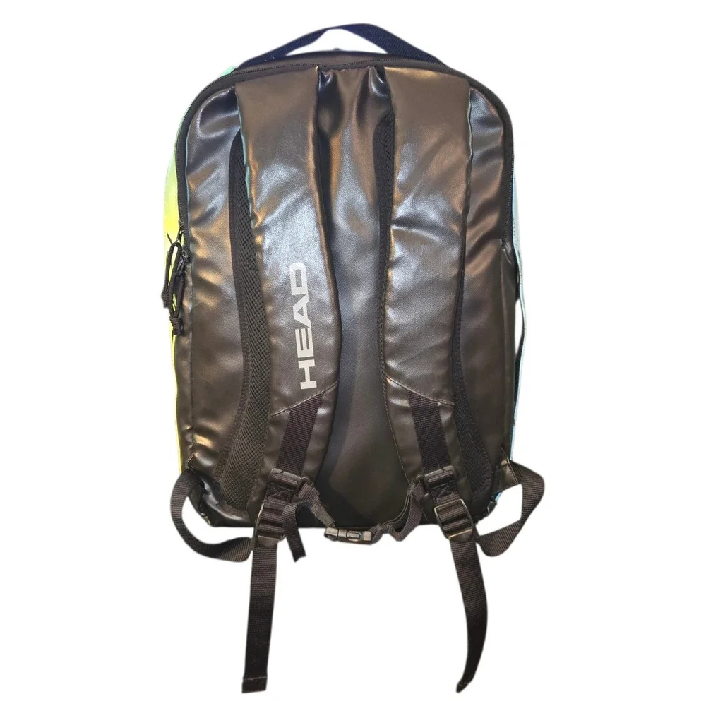 HEAD Gravity r-PET Backpack Unisex 25L Black Teal Yellow Racquet Sport 283232